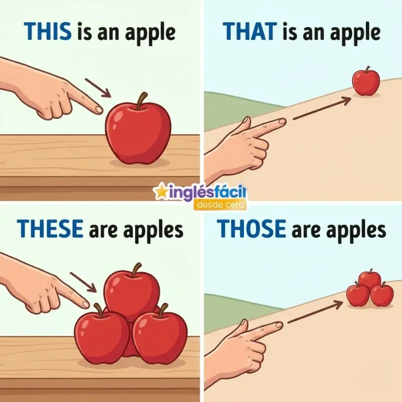 Ejemplos visuales de Demonstrative Pronouns This That These Those